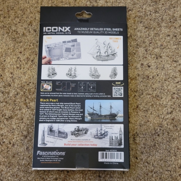 Fascinations ICONIX Black Pearl Ship 3D Metal Model Kit - New in Package - Picture 2 of 4